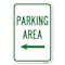 Signmission Parking Area with Left Arrow Heavy-Gauge Aluminum Sign, 12" x 18", A-1218-23466 A-1218-23466 - alternate 1